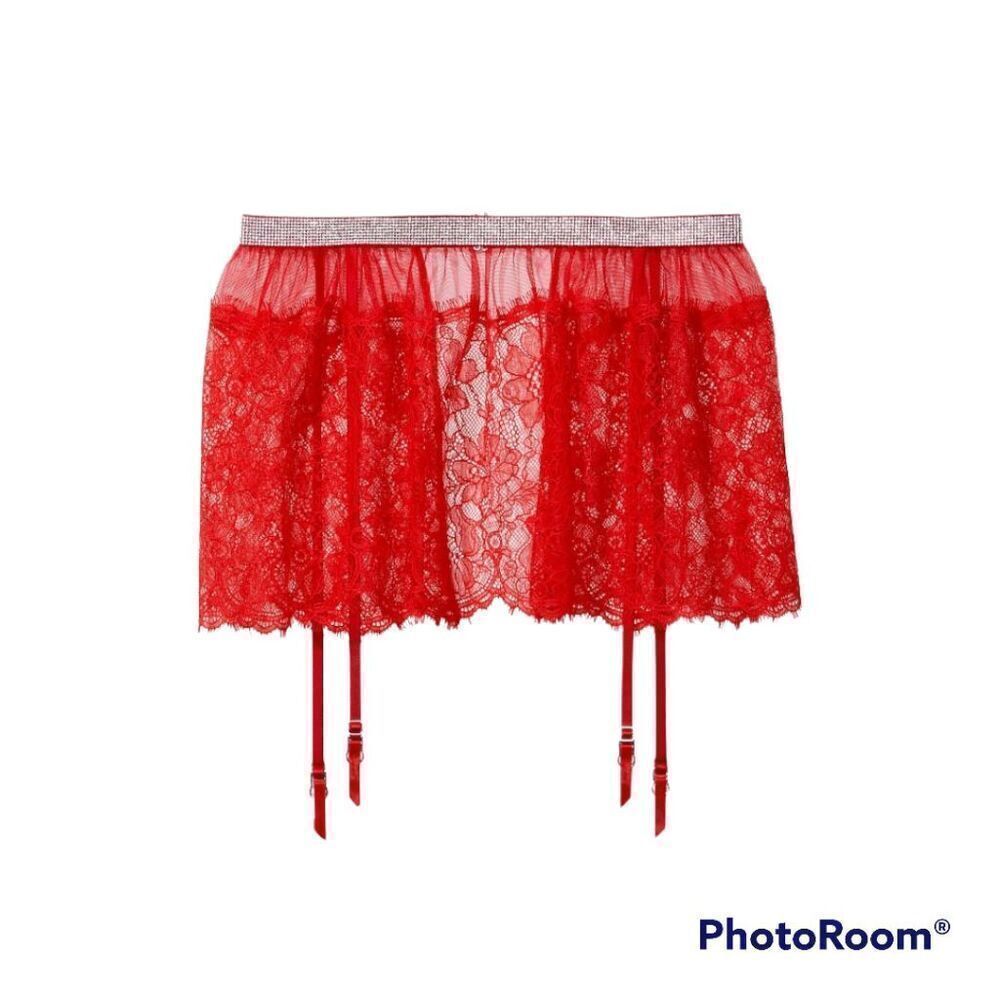 Victoria's Secret Very Sexy Shine Lace Skirt With Garters